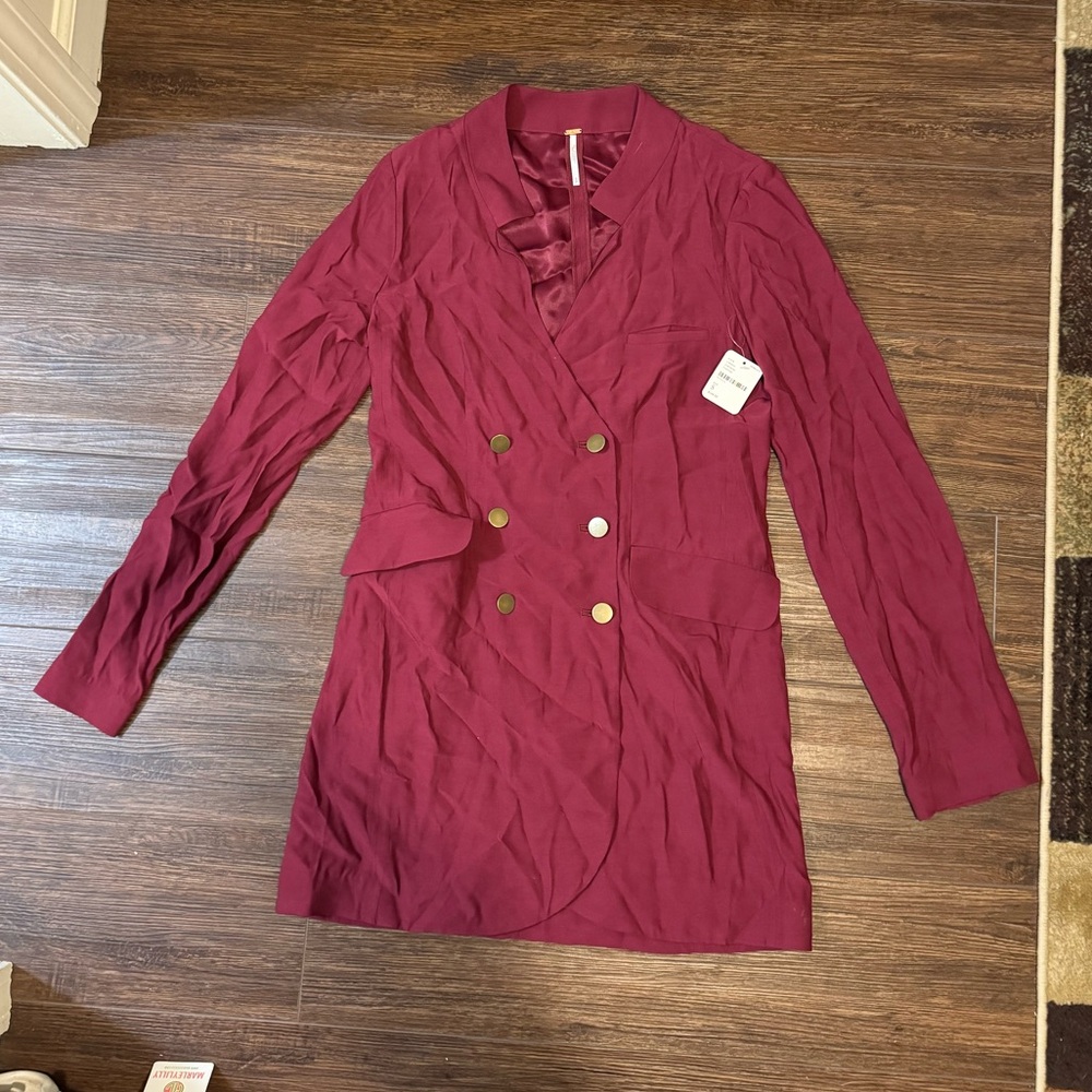Free People Red Jacket/Shirt